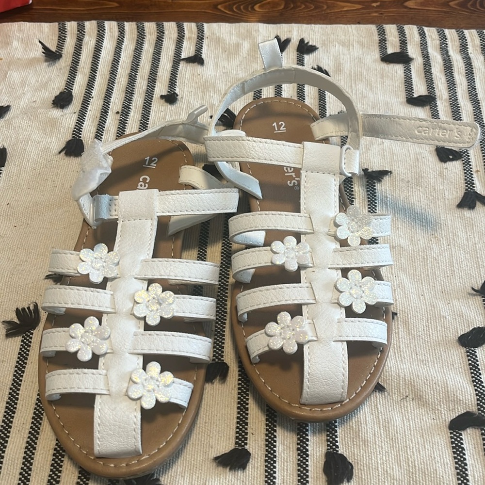 Carters white size 12 girl sandals